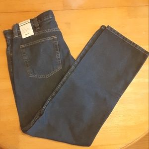 EDDIE BAUER MENS ESSENTIALS STRAIGHT LEG JEAN DARK STONEWASH Size 36WX32L.